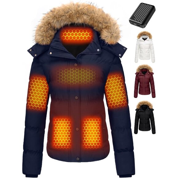 Graphene Heated Jacket For Women 12V 18400mAh Fast Charge With Large Capacity